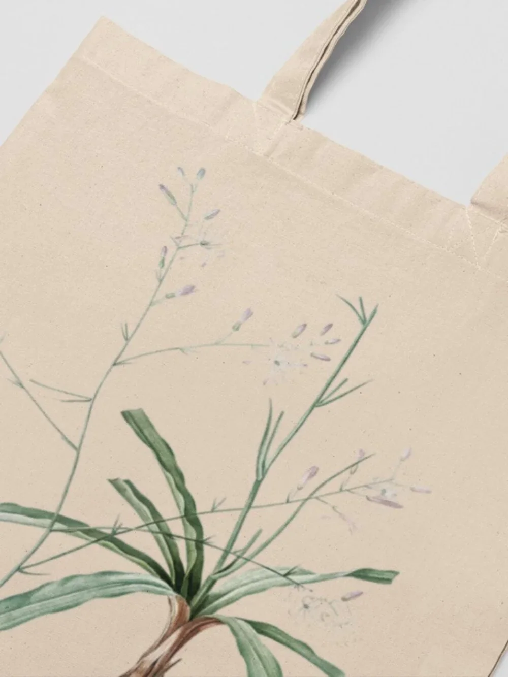 Wavy-Leafed Soap Plant Vintage Floral Print Graphic Canvas Tote Bag